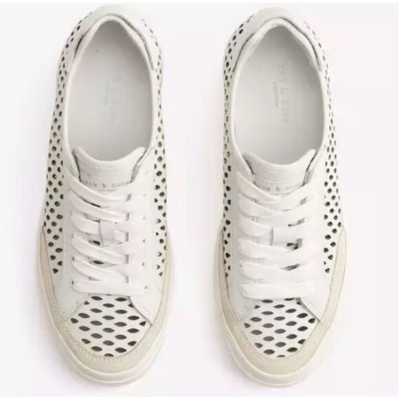 Rag & Bone Army cutout low top sneakers size 38/8 white new without box - Picture 2 of 9